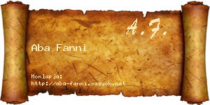 Aba Fanni névjegykártya