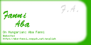 fanni aba business card